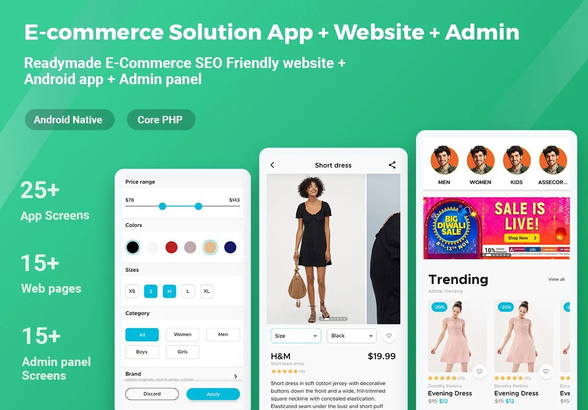 Fashion - E-Commerce Solution Web+App+Admin
